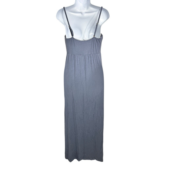Soma Wknd Ultimate Support Strapless Maxi Dress Sz M Stone Blue Built In Bra - Picture 7 of 10